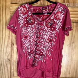 Johnny Waas embroidered T-shirt